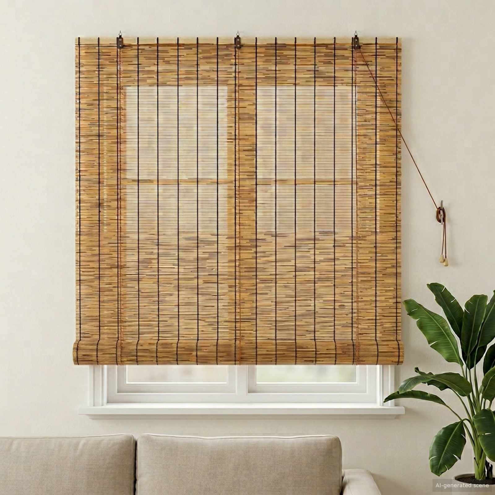 vidaXL Ролетна щора Кафяво 140 x 160 cm Тръстика