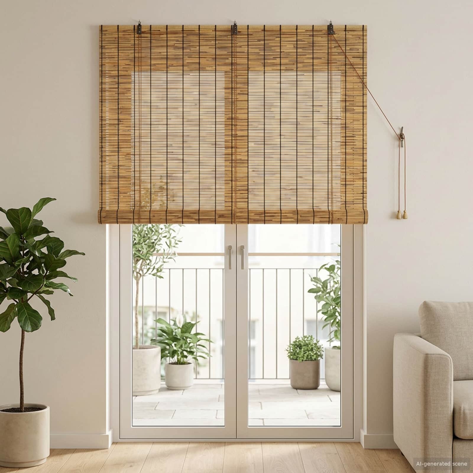 vidaXL Ролетна щора Кафяво 140 x 220 cm Тръстика