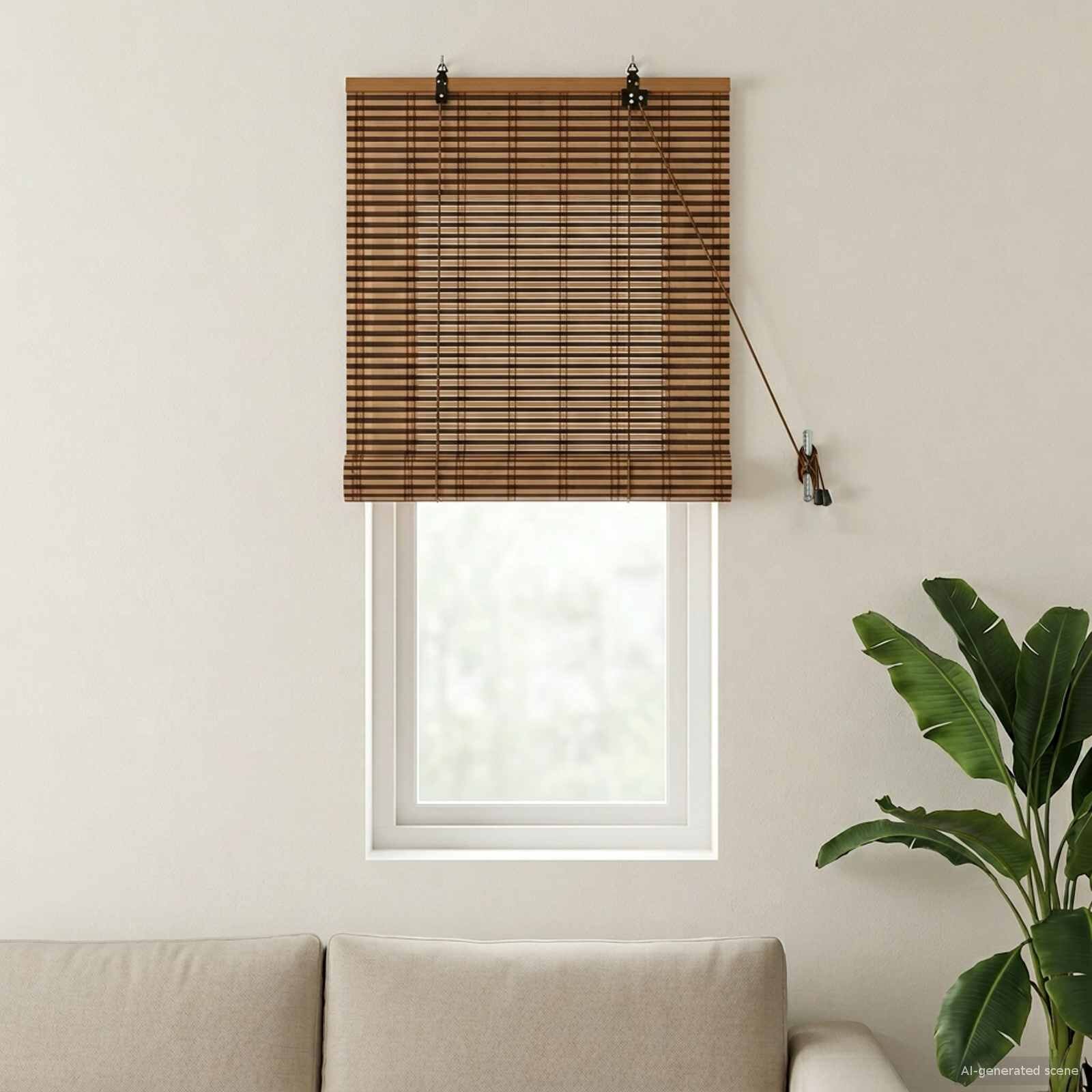 vidaXL Ролетна щора Кафяво 40 x 160 cm Бамбук