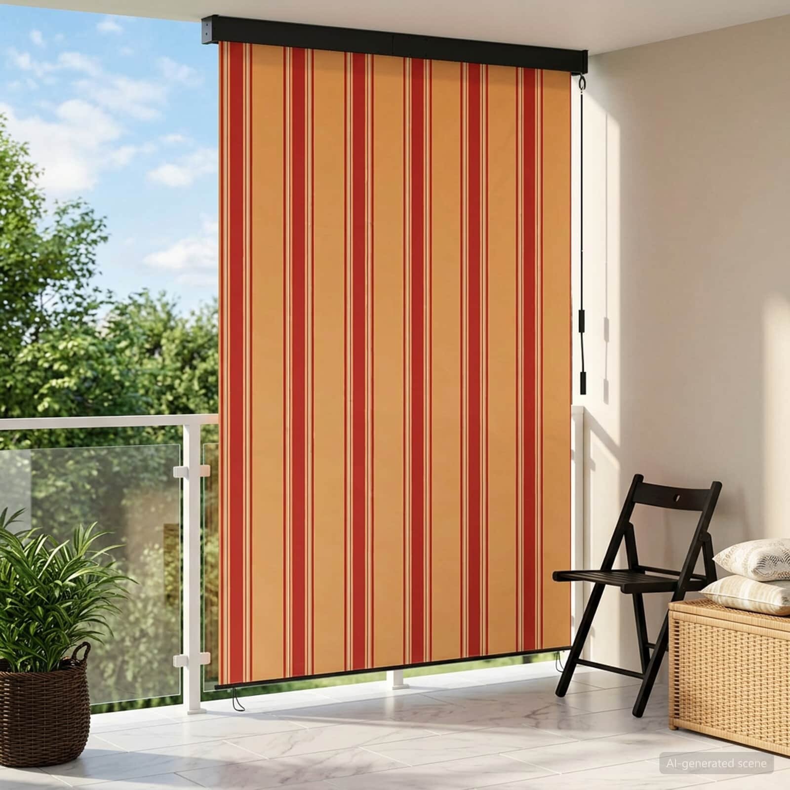 vidaXL Ролетна щора Многоцветен 100 x 250 cm Текстил и Алуминий