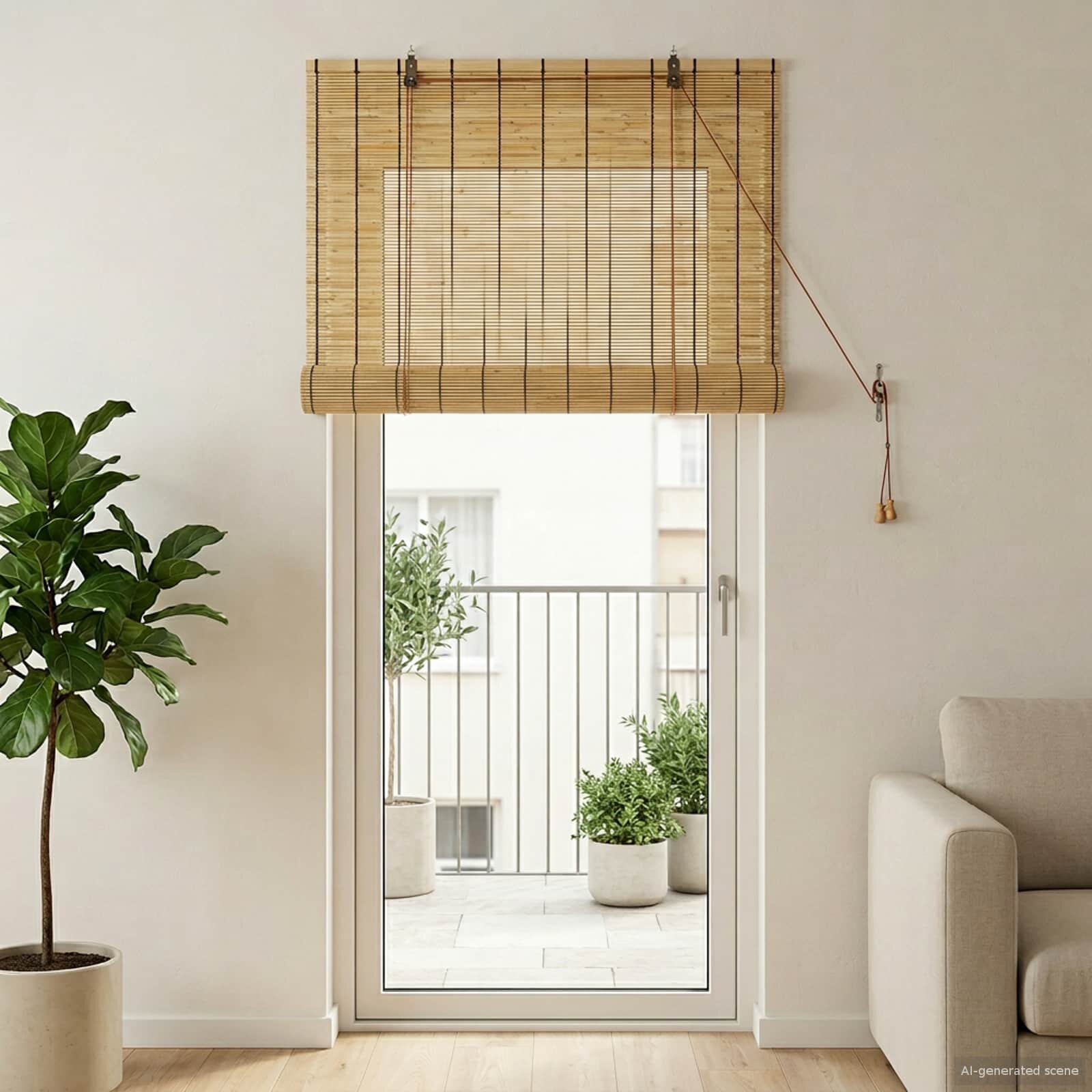 vidaXL Ролетна щора Натурално 100 x 220 cm Тръстика