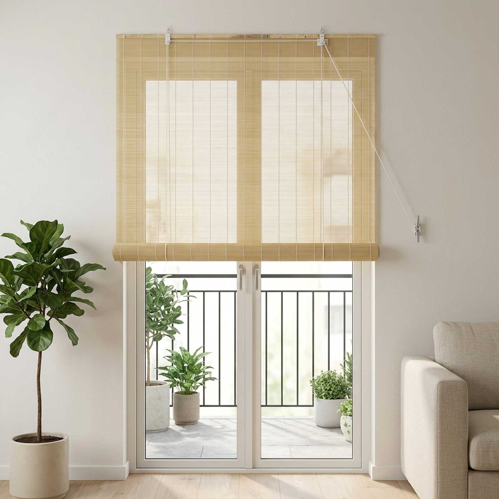 vidaXL Ролетна щора Натурално 110 x 220 cm Бамбук