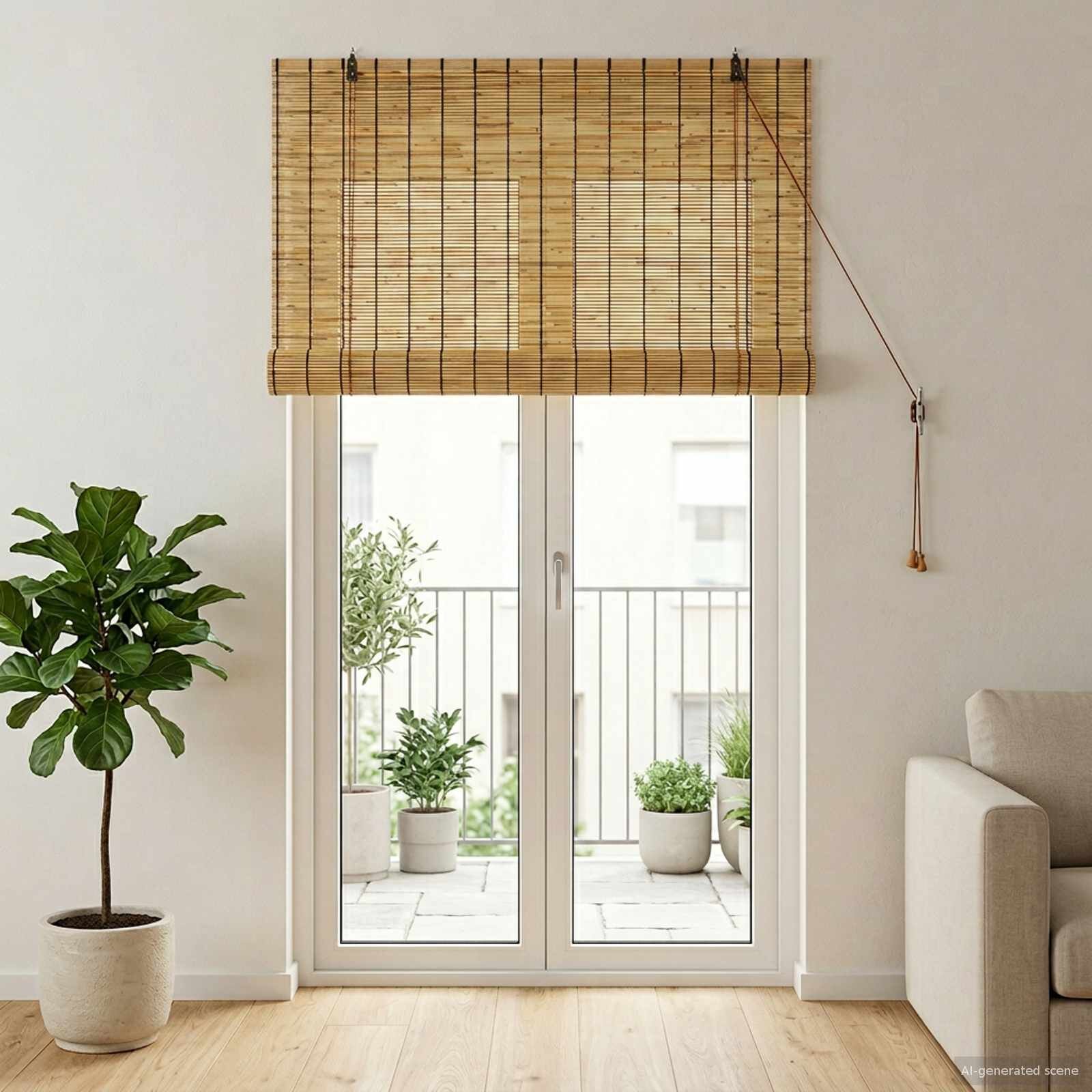 vidaXL Ролетна щора Натурално 120 x 220 cm Тръстика