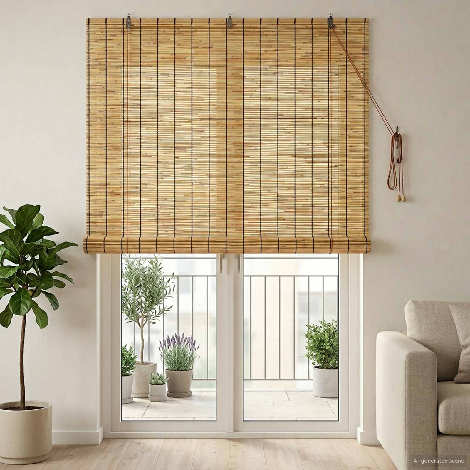 vidaXL Ролетна щора Натурално 140 x 220 cm Тръстика
