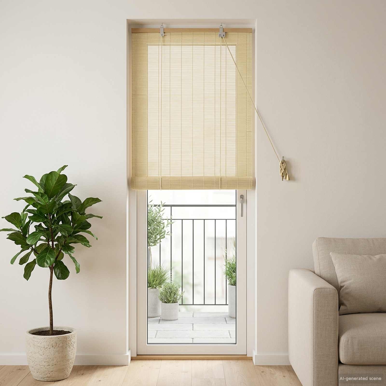 vidaXL Ролетна щора Натурално 40 x 220 cm Бамбук