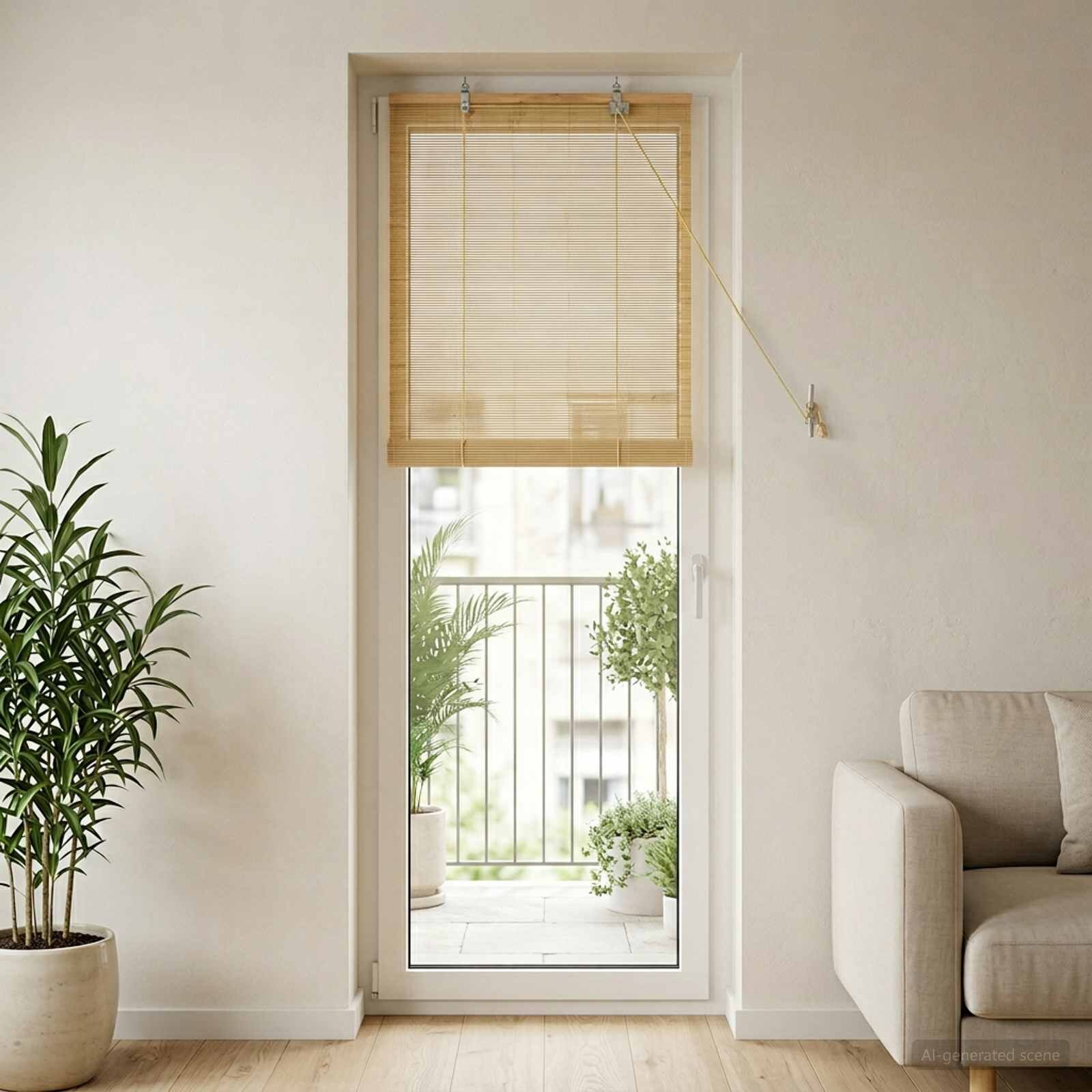 vidaXL Ролетна щора Натурално 40 x 220 cm Бамбук