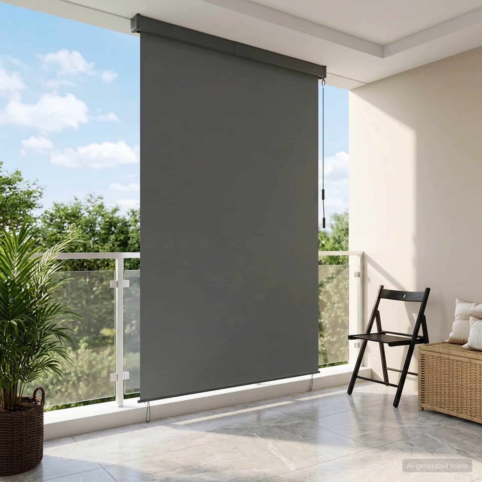 vidaXL Ролетна щора Светлосиво 120 x 250 cm Текстил и Алуминий