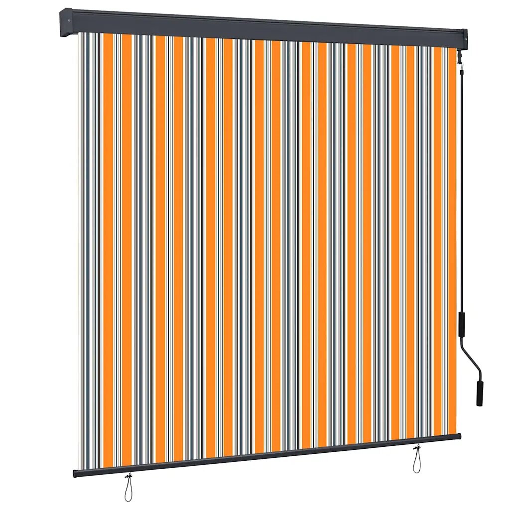 vidaXL Ролетна щора Жълто и Синьо 180 x 250 cm Текстил и Алуминий