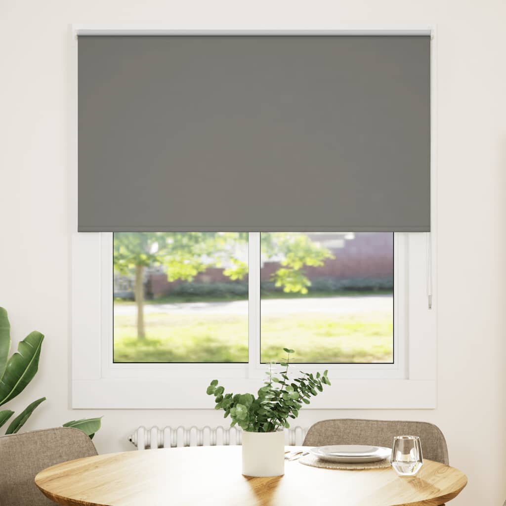 vidaXL Ролкова щора Blackout Сив 125x130 cm Ширина на плата 1216cm