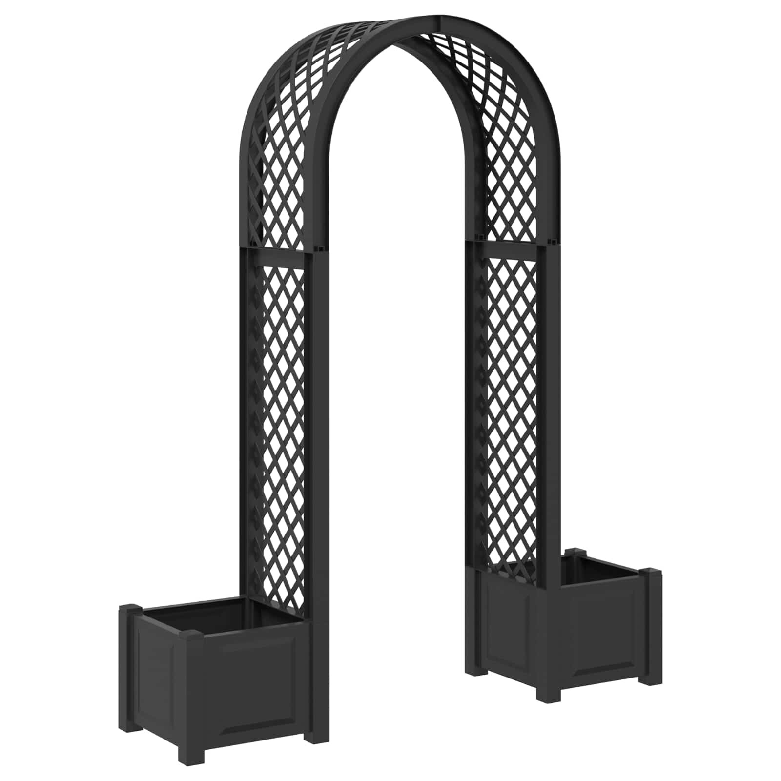 vidaXL Розова арка с саксия Антрацит 1685 x 43 x 207 см ПП