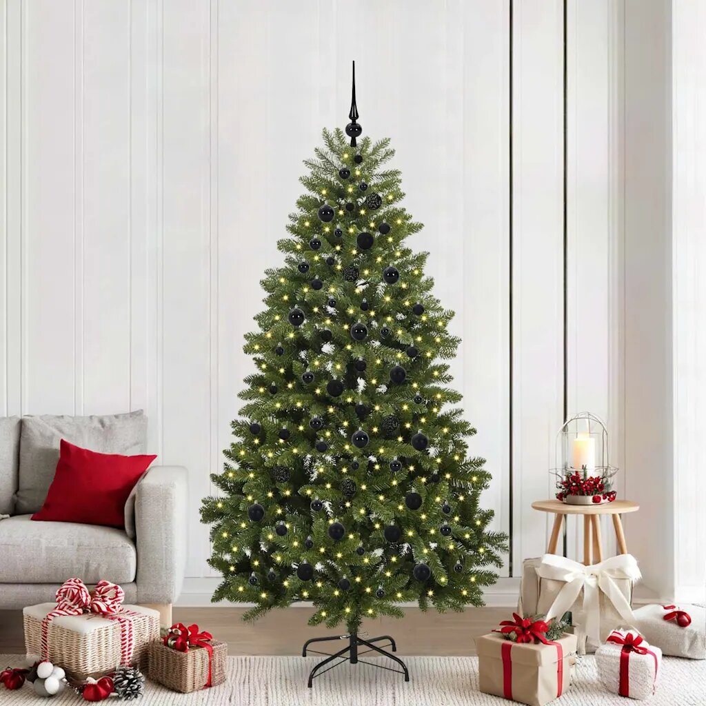 vidaXL С изкуствено коледно дърво 210 cm 300 LED светодиода Топло бяло