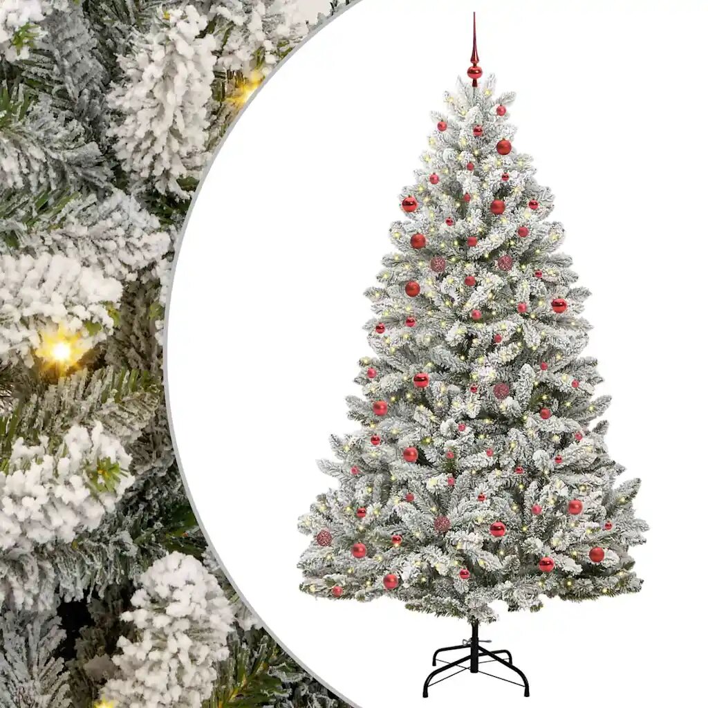 vidaXL С изкуствено коледно дърво 210 cm 300 LED светодиода Топло бяло