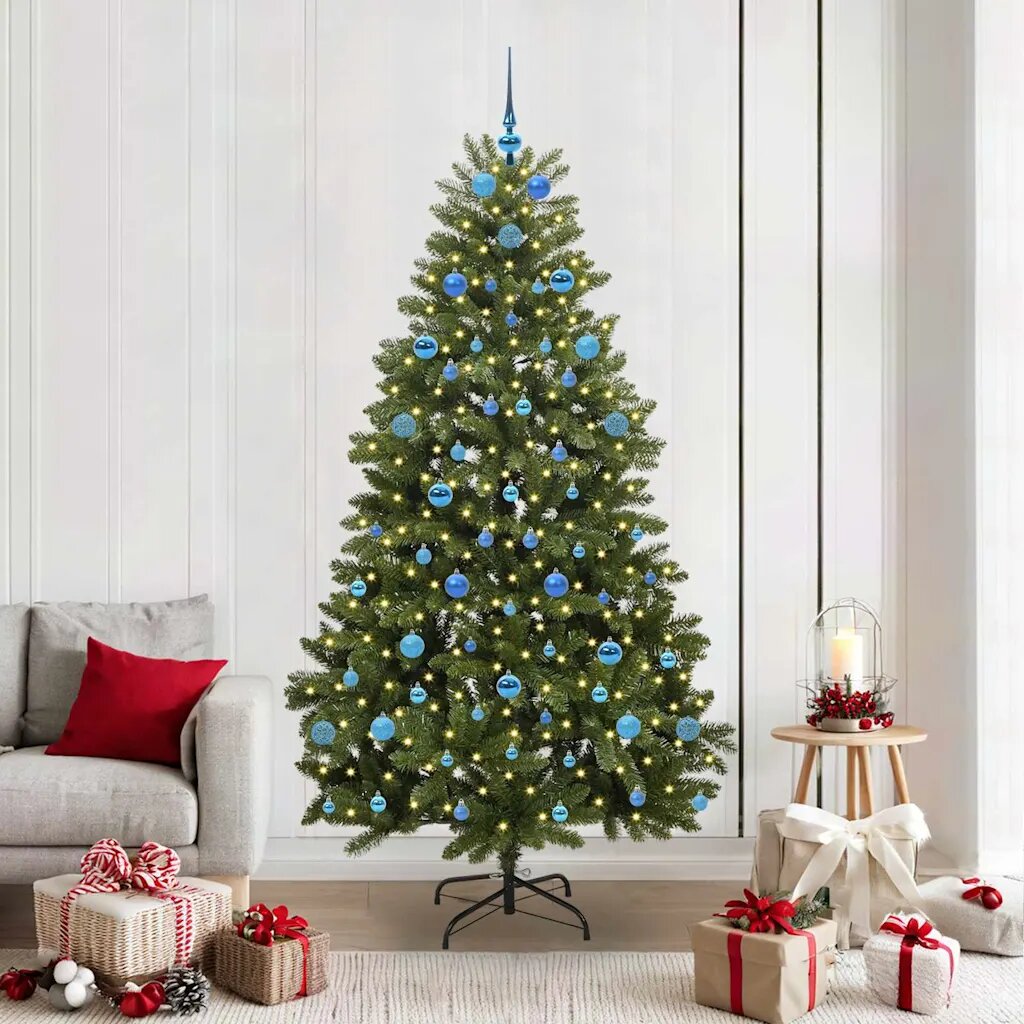 vidaXL С изкуствено коледно дърво 210 cm 300 LED светодиода Топло бяло