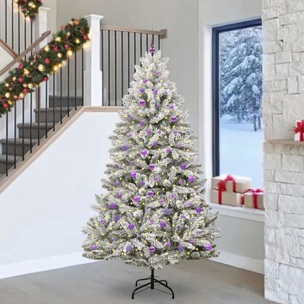 vidaXL С изкуствено коледно дърво 240 cm 300 LED светодиода Топло бяло