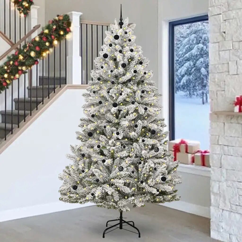 vidaXL С изкуствено коледно дърво 270 cm 300 LED светодиода Топло бяло