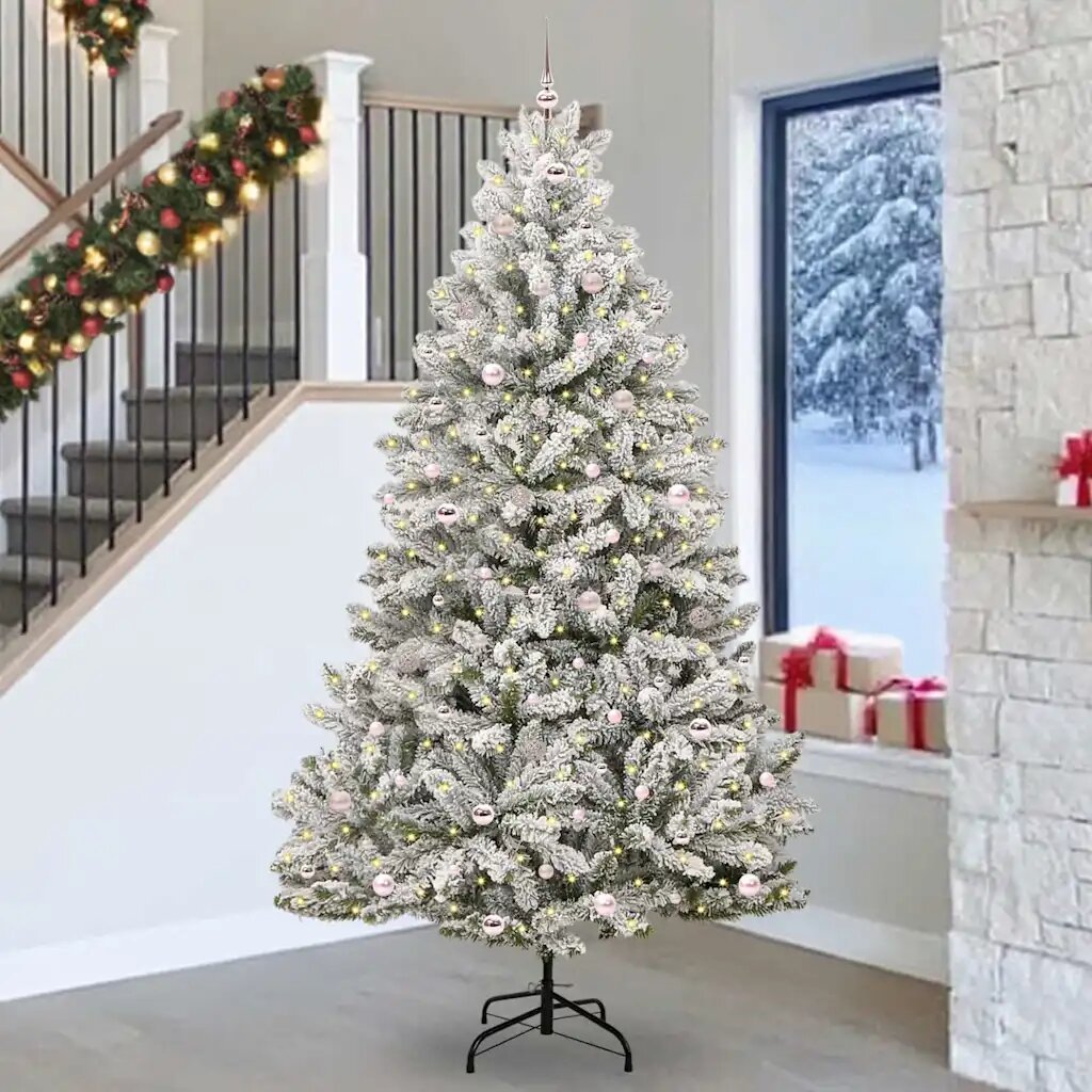 vidaXL С изкуствено коледно дърво 270 cm 300 LED светодиода Топло бяло