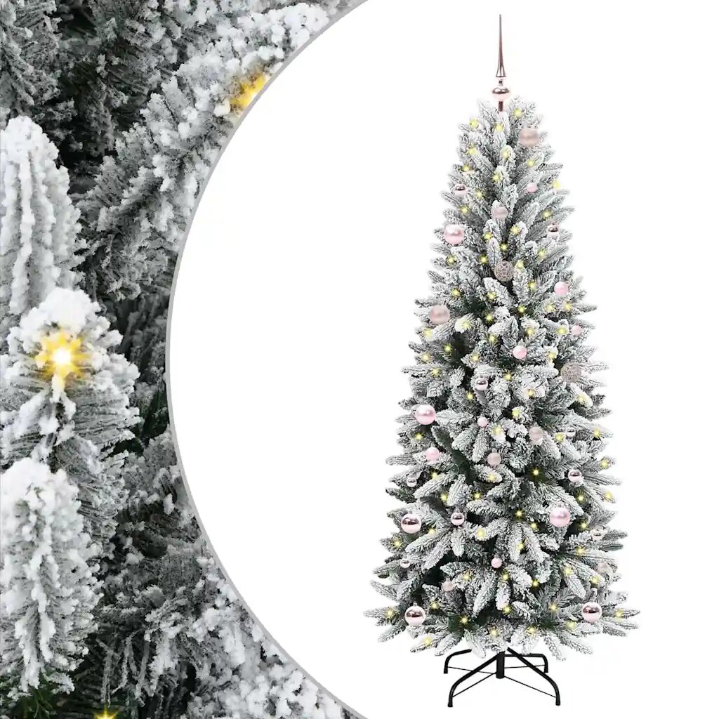 vidaXL С изкуствено коледно дърво Бяло 150 cm