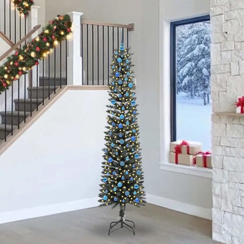 vidaXL С изкуствено коледно дърво с 300 LED светодиода Зелен 240 cm