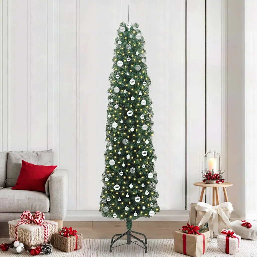 vidaXL С изкуствено коледно дърво с 300 LED светодиода Зелен 240 cm