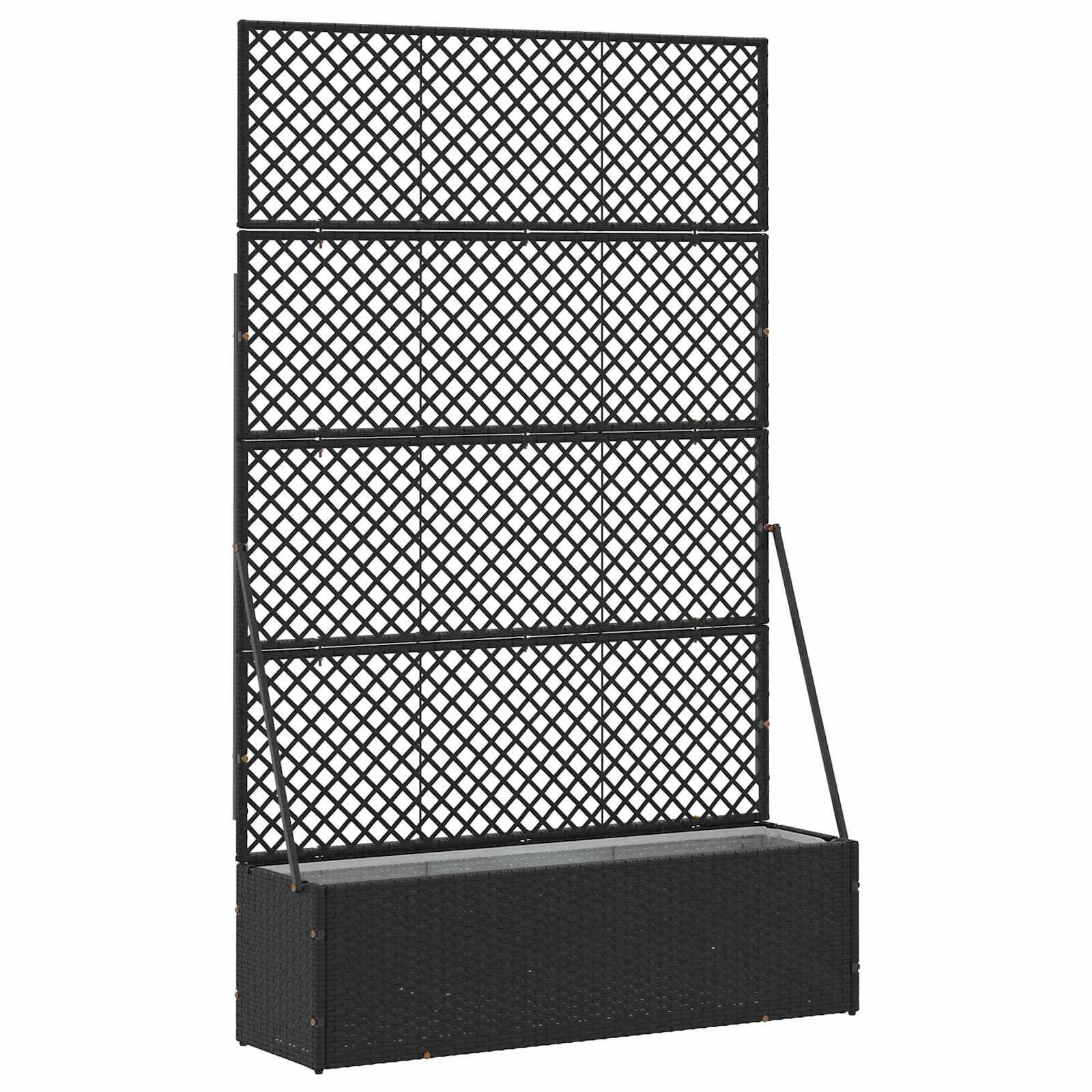 vidaXL Садово решетъчно саксийно Черен 105 x 30 x 170 см Метал