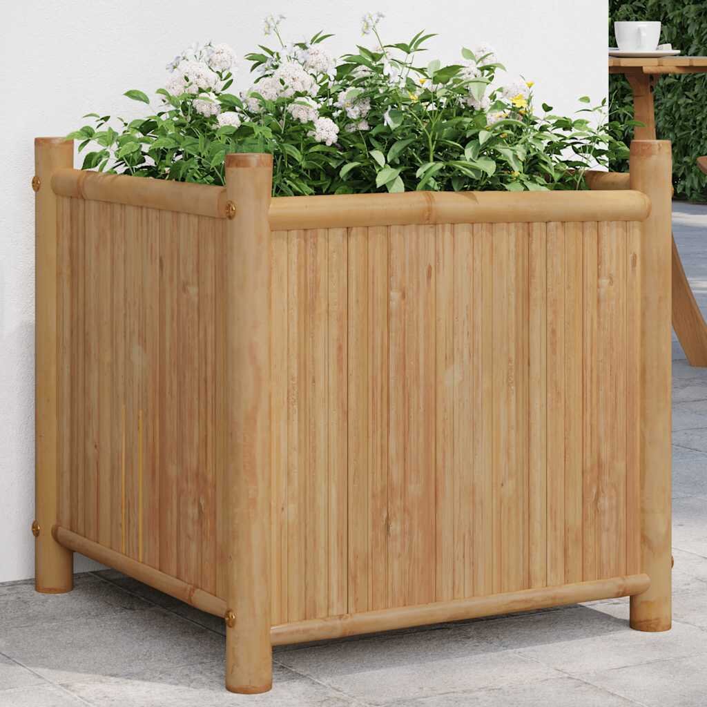 vidaXL Саксия 50x50x50 см бамбук
