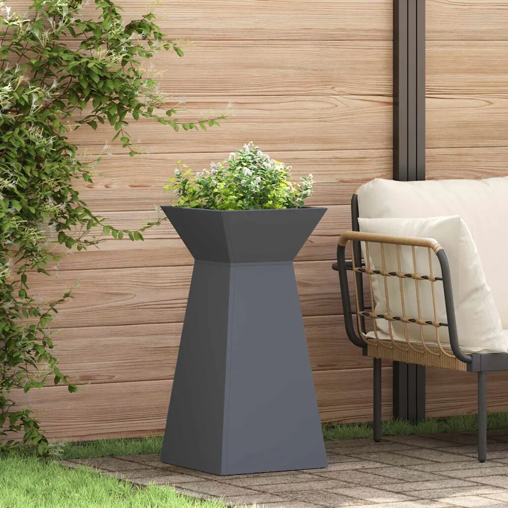 vidaXL Саксия с колона 2 бр. Антрацит 35 x 35 x 73 см