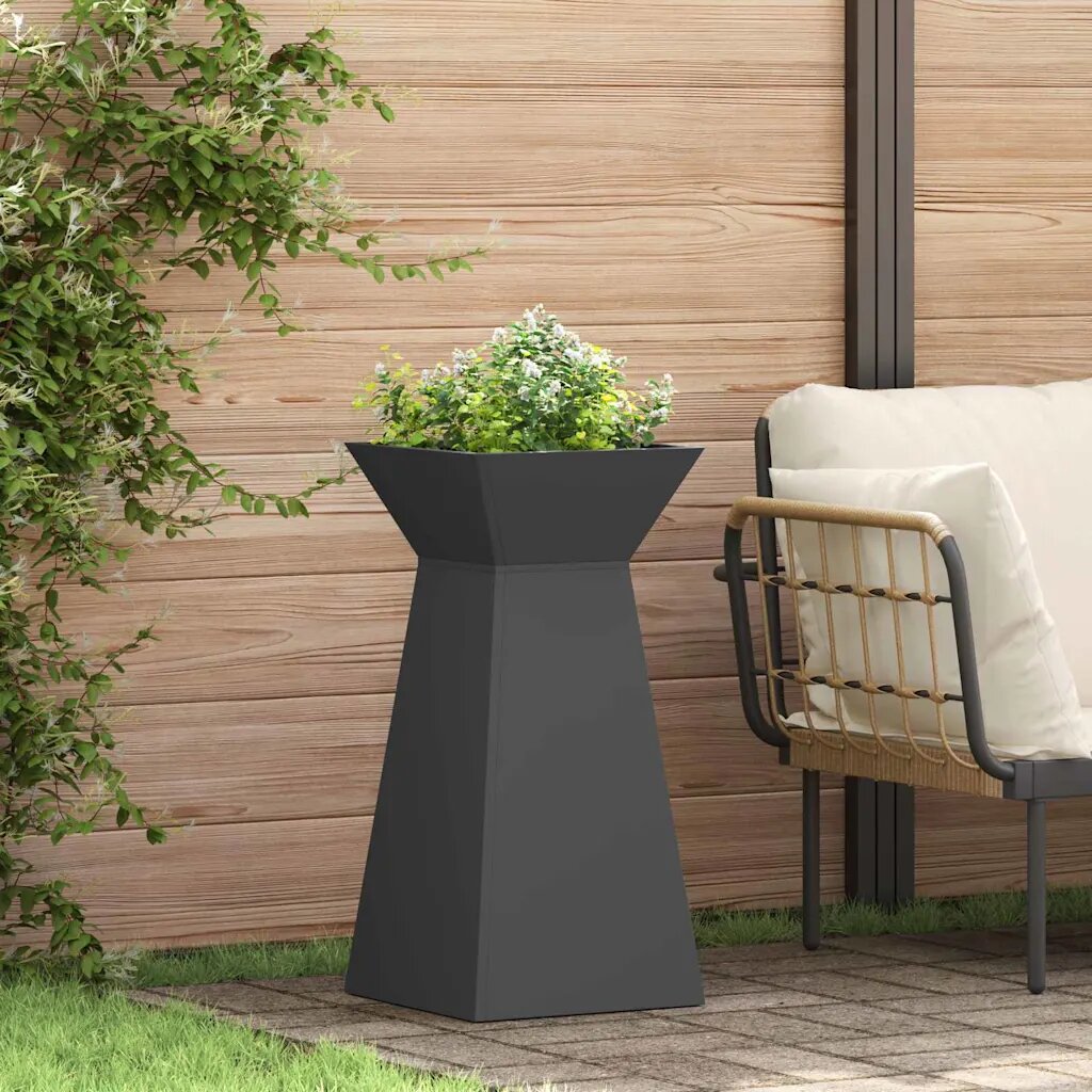vidaXL Саксия с колона 2 бр. Черно 35 x 35 x 73 см