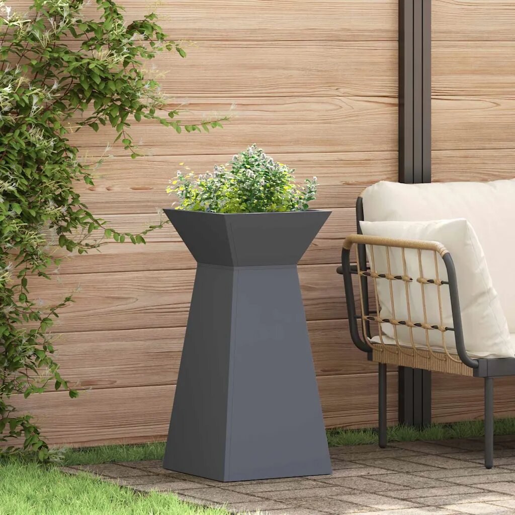 vidaXL Саксия с колона Антрацит 35 x 35 x 73 см