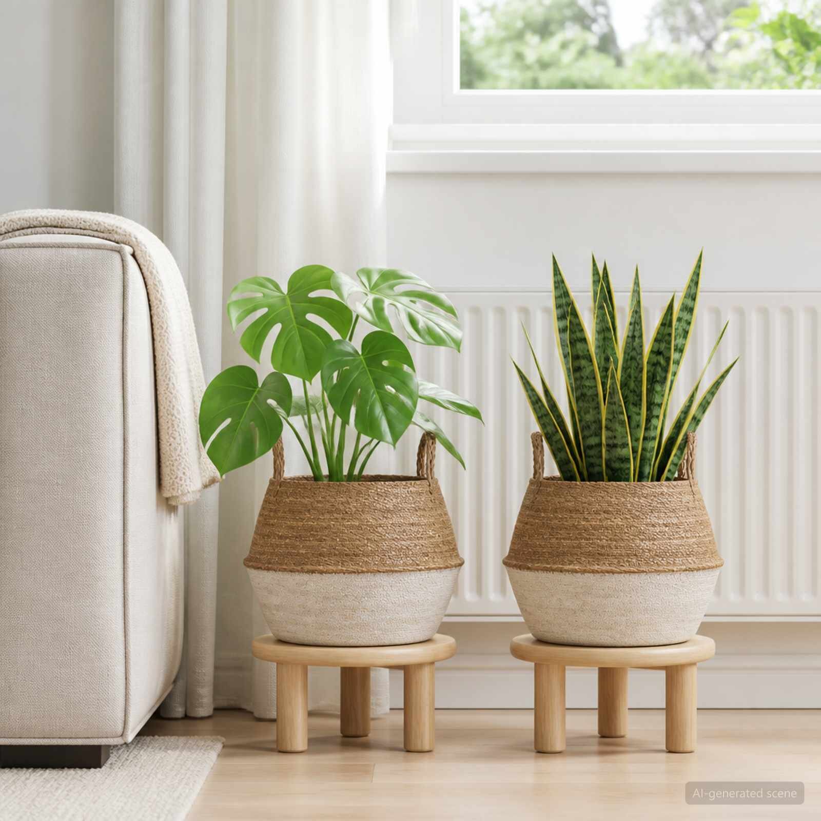 vidaXL Саксия за растения с дръжки 2 бр. Бяло Ø 45 x 36 см