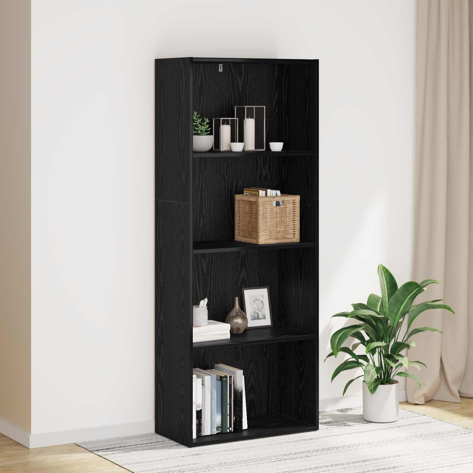 vidaXL Самостоятелен шкаф за книги 60 x 30 x 1515 см Черния дъб