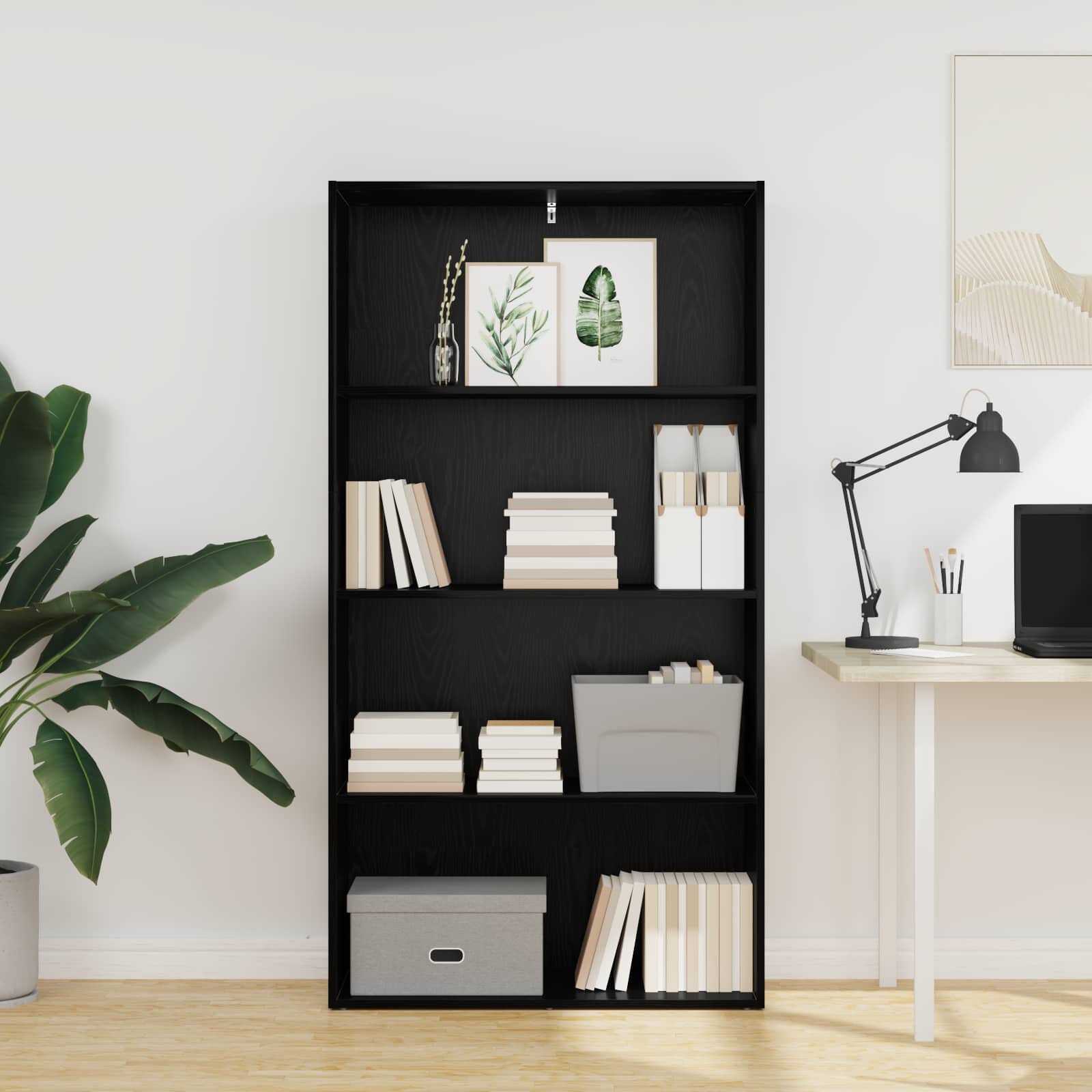 vidaXL Самостоятелен шкаф за книги 80 x 30 x 152 см Черния дъб