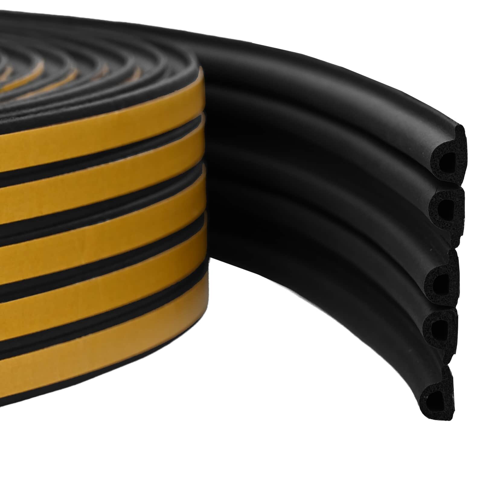 vidaXL Самозалепваща се уплътнителна лента за прозорци Черно EPDM пяна