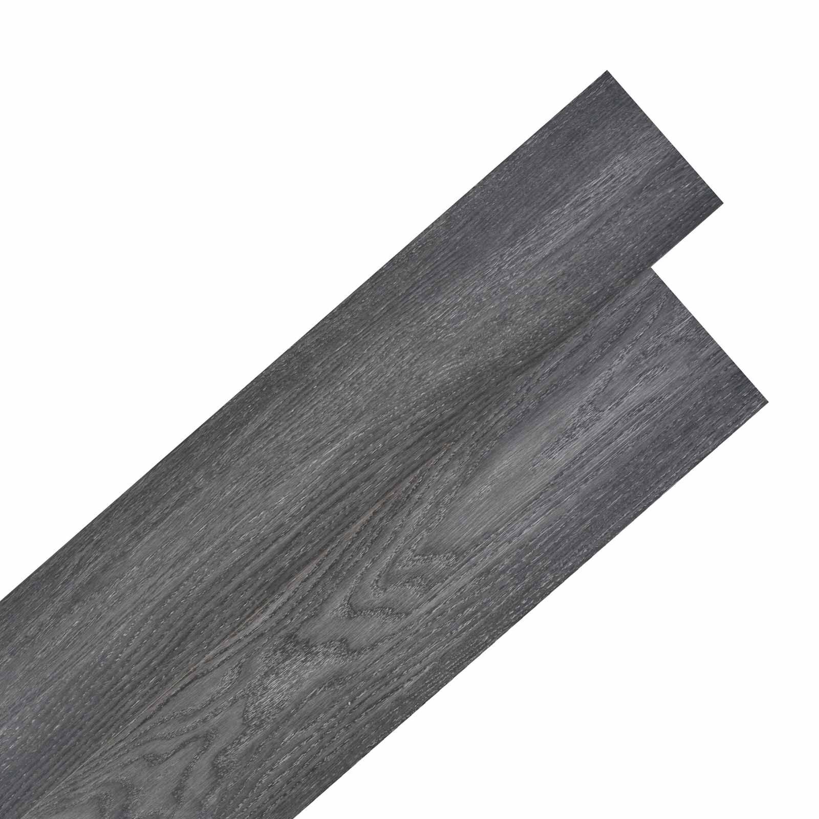 vidaXL Самозалепващи PVC дъски за под Черен и бял 305 x 61 см 28 бр.