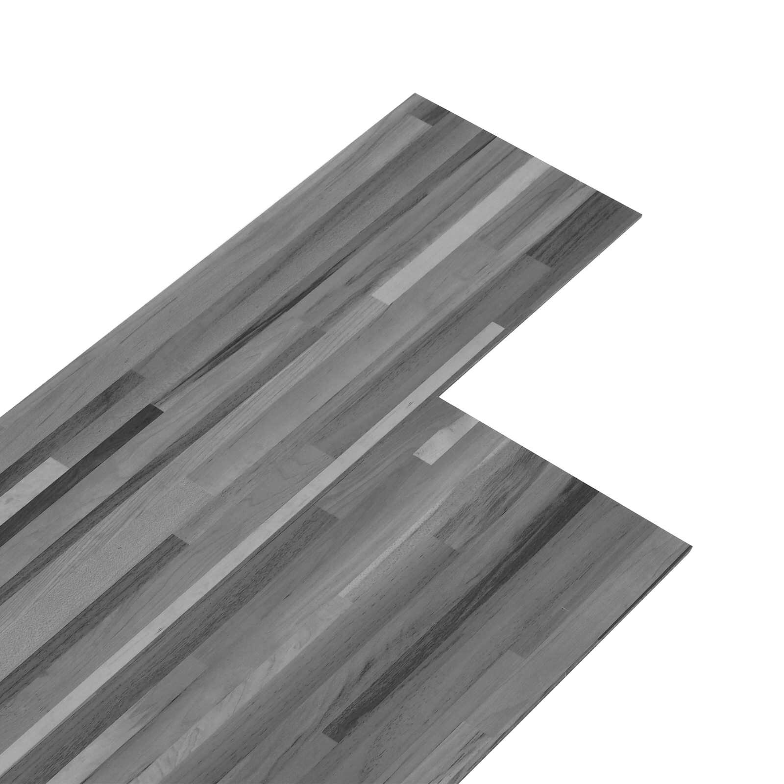 vidaXL Самозалепващи PVC дъски за под Сиви ивици 305 x 61 см 28 бр.