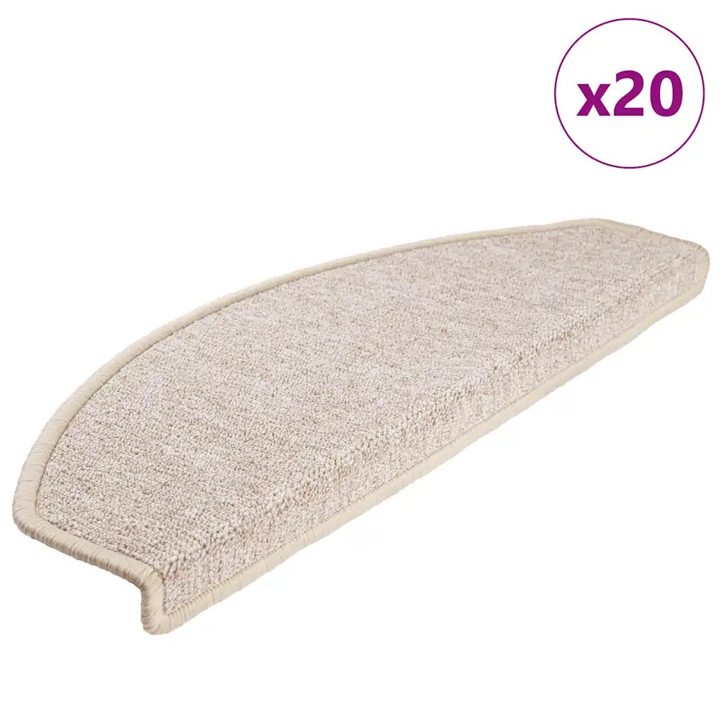 vidaXL Самозалепващи стъпаловидни постелки 20 бр. 65 x 24 x 4 cm Таупе