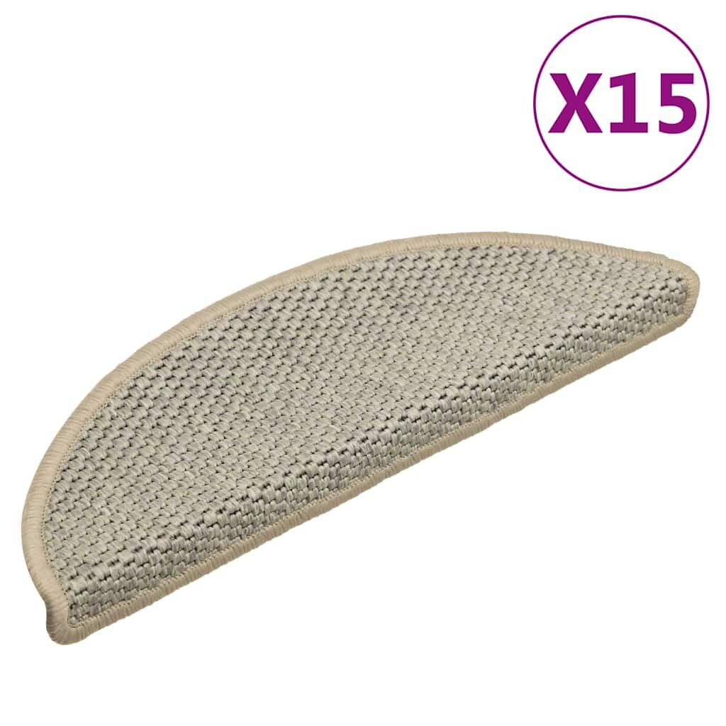 vidaXL Самозалепващи стелки за стълби 15 бр 56x17x3 см светлозелен