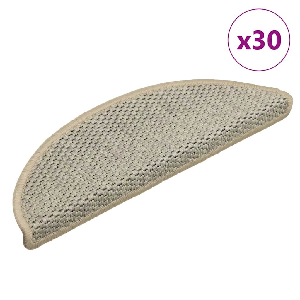 vidaXL Самозалепващи стелки за стълби сизал 30 бр 56x17x3 см