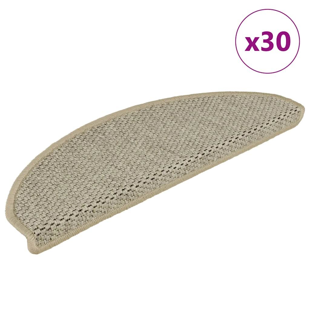 vidaXL Самозалепващи стелки за стълби сизал 30 бр 65x21x4 см