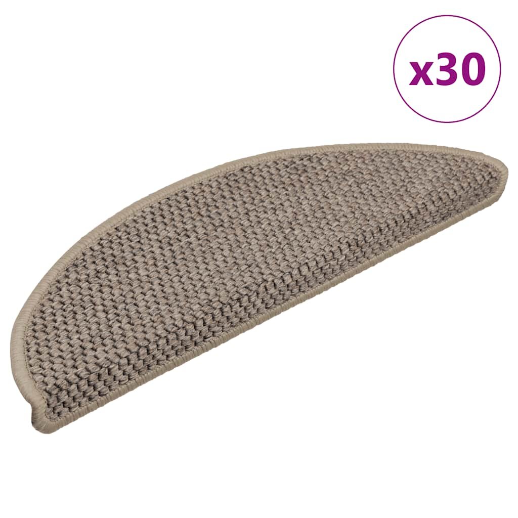 vidaXL Самозалепващи стелки за стълби сизал 30бр 56x17x3 см