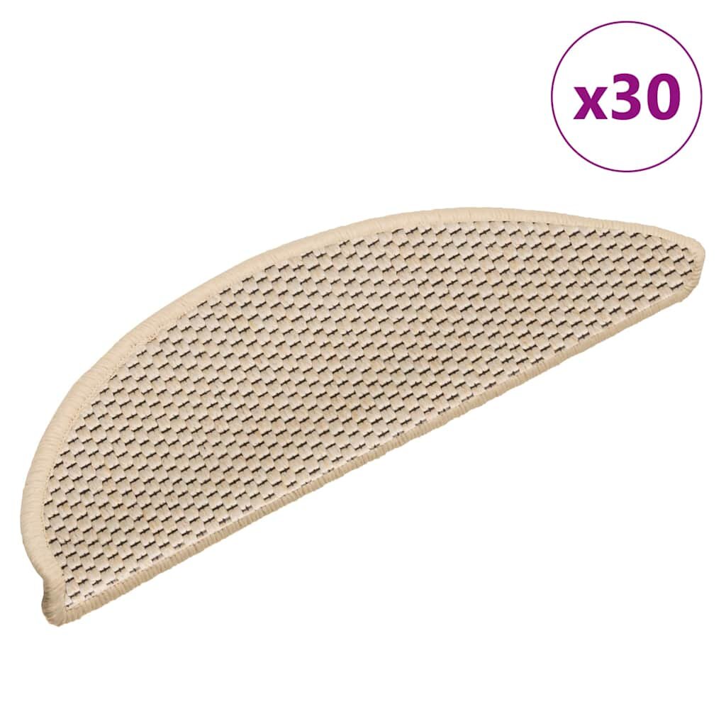 vidaXL Самозалепващи стелки за стълби вид сизал 30 бр 56x17x3 см