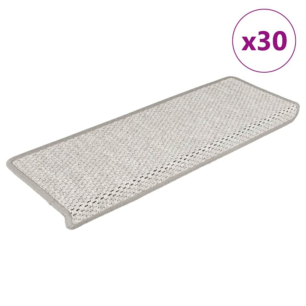 vidaXL Самозалепващи стелки за стълби вид сизал 30 бр 65x21x4 см