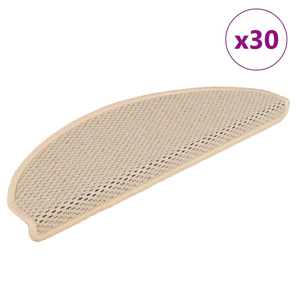 vidaXL Самозалепващи стелки за стълби вид сизал 30бр 65x21x4 см