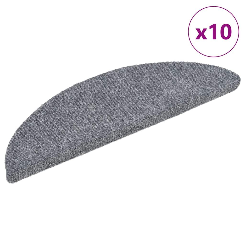 vidaXL Самозалепващи стелки за стъпала 10 бр светлосиви 56x17x3 см