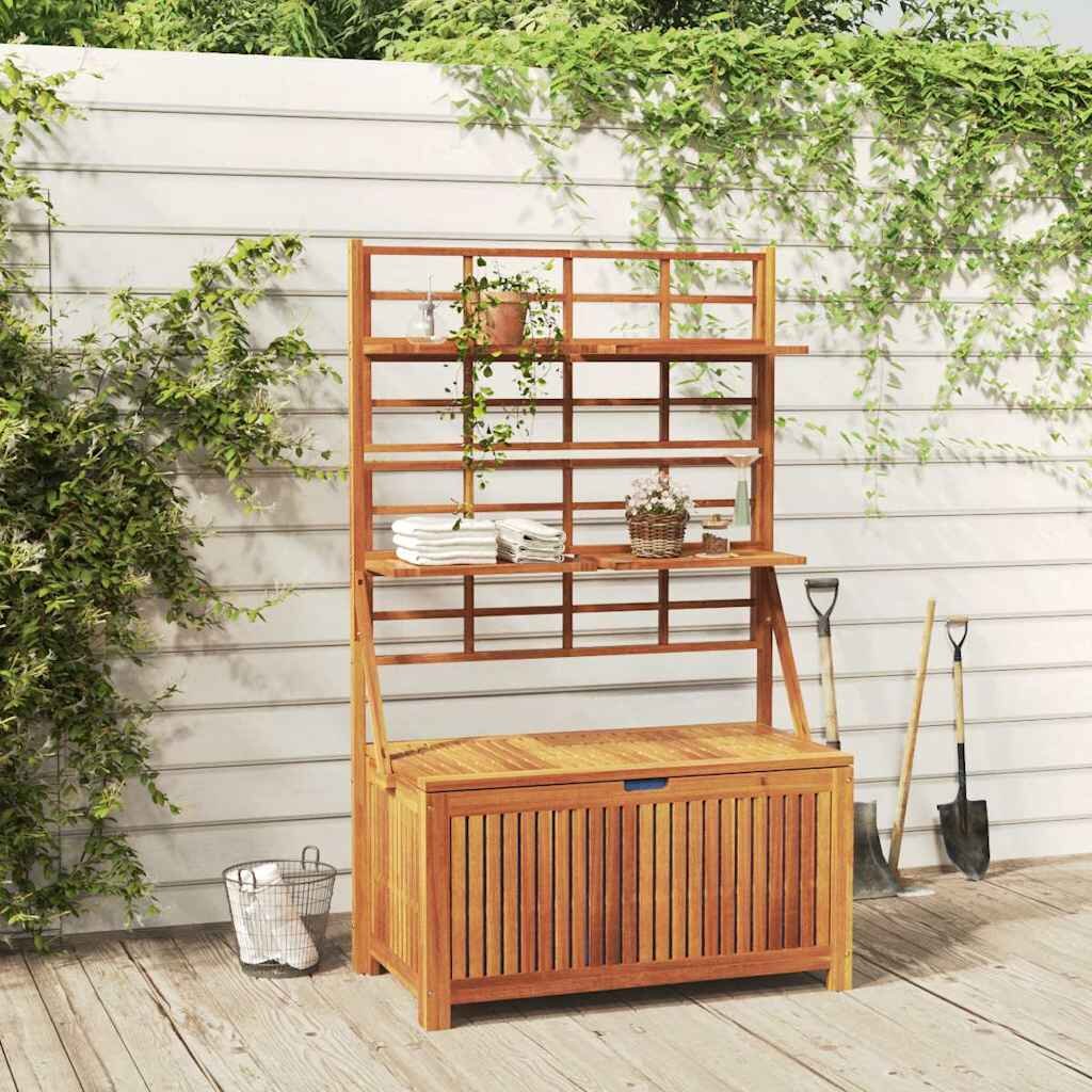 vidaXL Сандък за съхранение с пергола 99x55x160 см акация масив