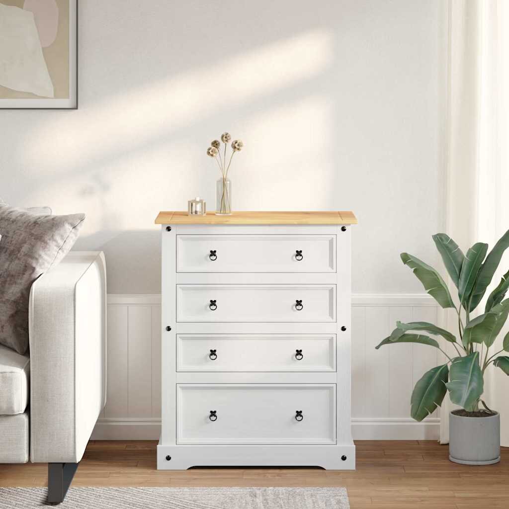 vidaXL Сандъци за складиране Corona Бял 92 x 48 x 114 см Солиден бор