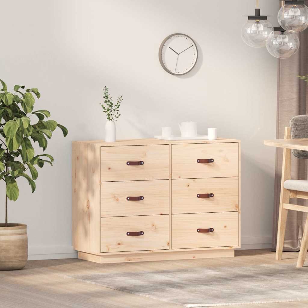 vidaXL Сайдборд 100x40x75 см бор масив