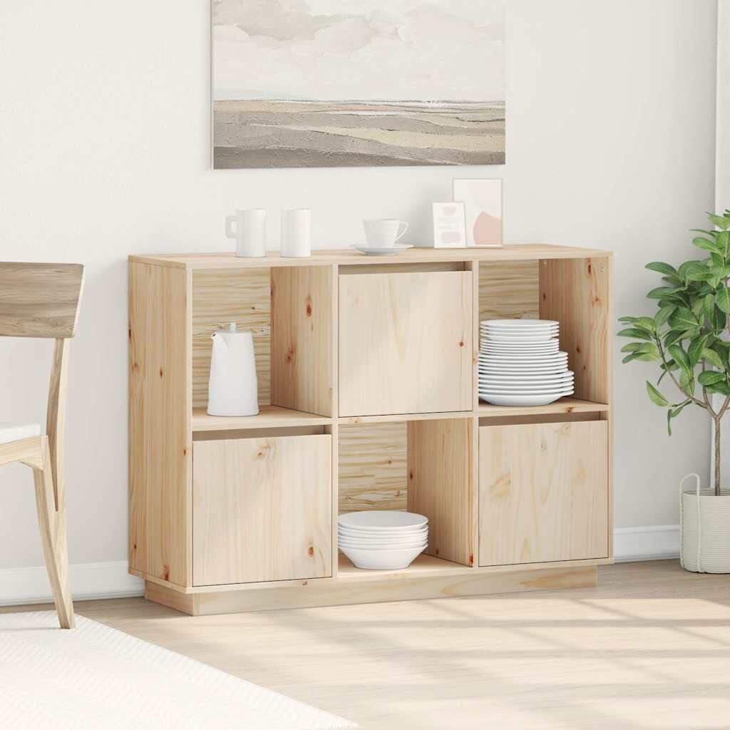 vidaXL Сайдборд 1105x35x80 см бор масив