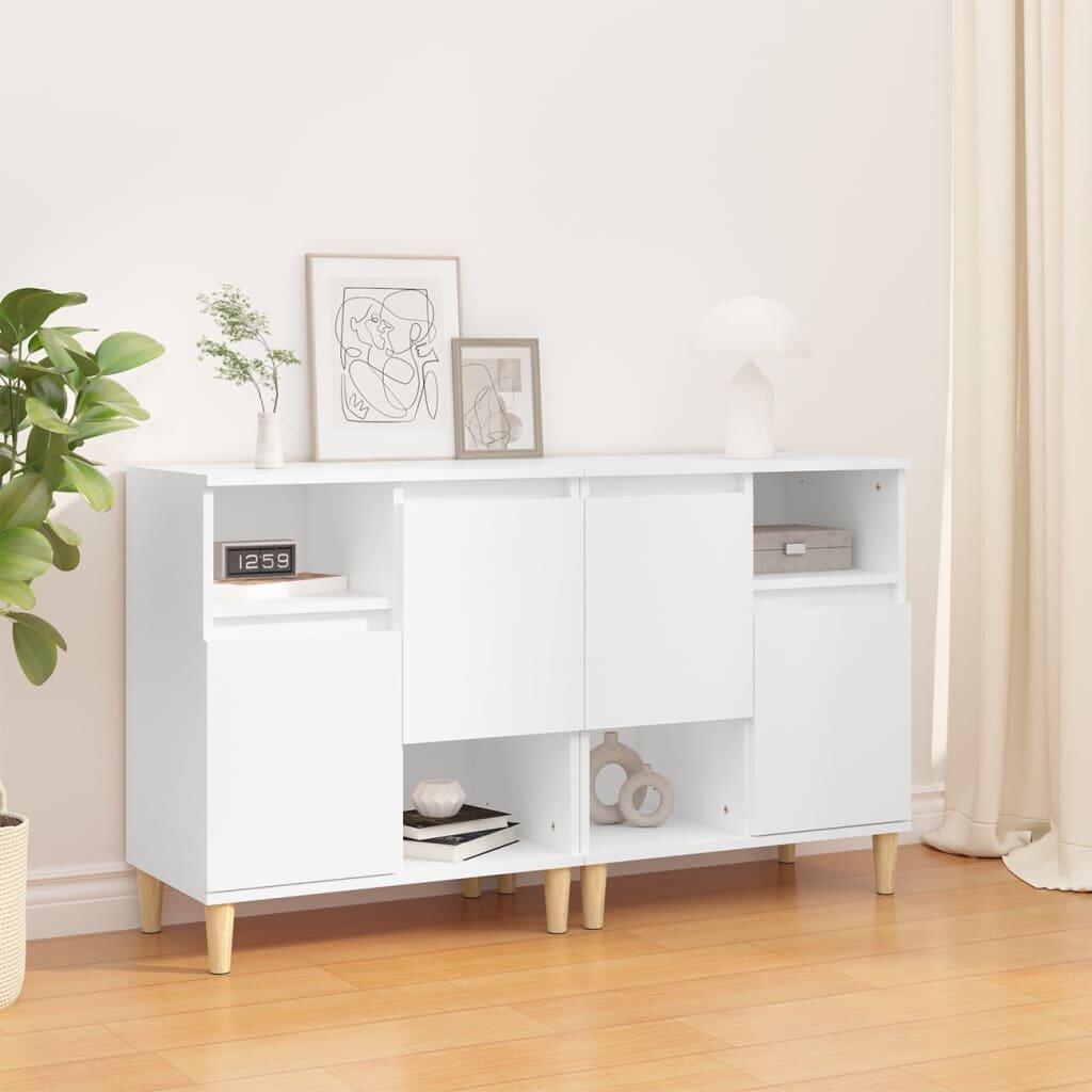 vidaXL Сайдборд 2бр бяло 60x35x70 см инженерно дърво