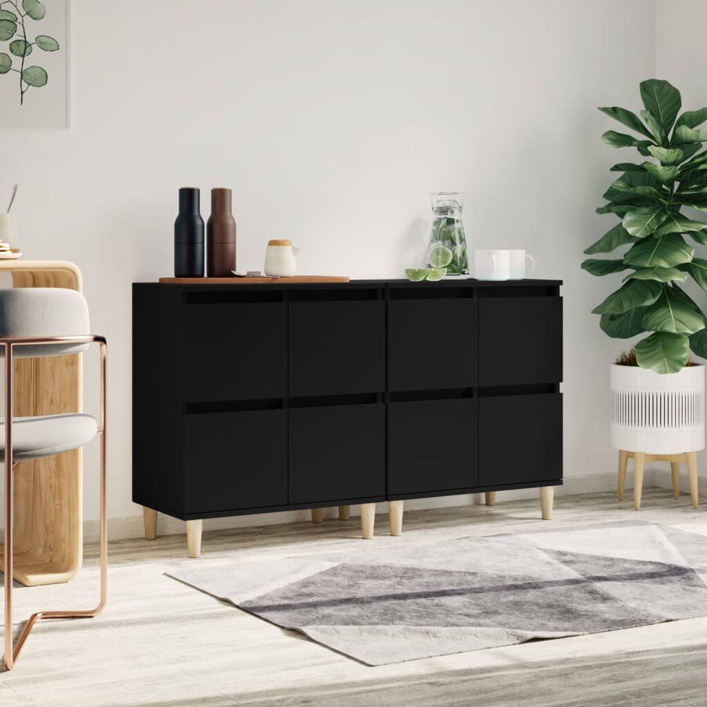vidaXL Сайдборд 2бр черно 60x35x70 см инженерно дърво