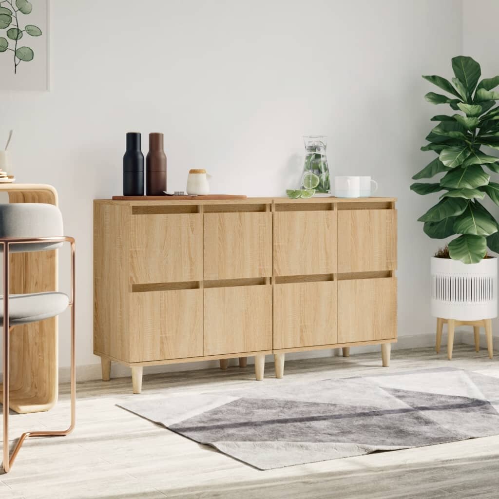 vidaXL Сайдборд 2бр дъб сонома 60x35x70 см инженерно дърво